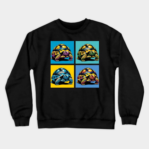 Russian Tortoise Pop Art - Exotic Reptile Crewneck Sweatshirt by PawPopArt